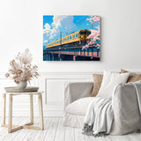 Sakura Express | Diamond Painting Displayed as Home Decor