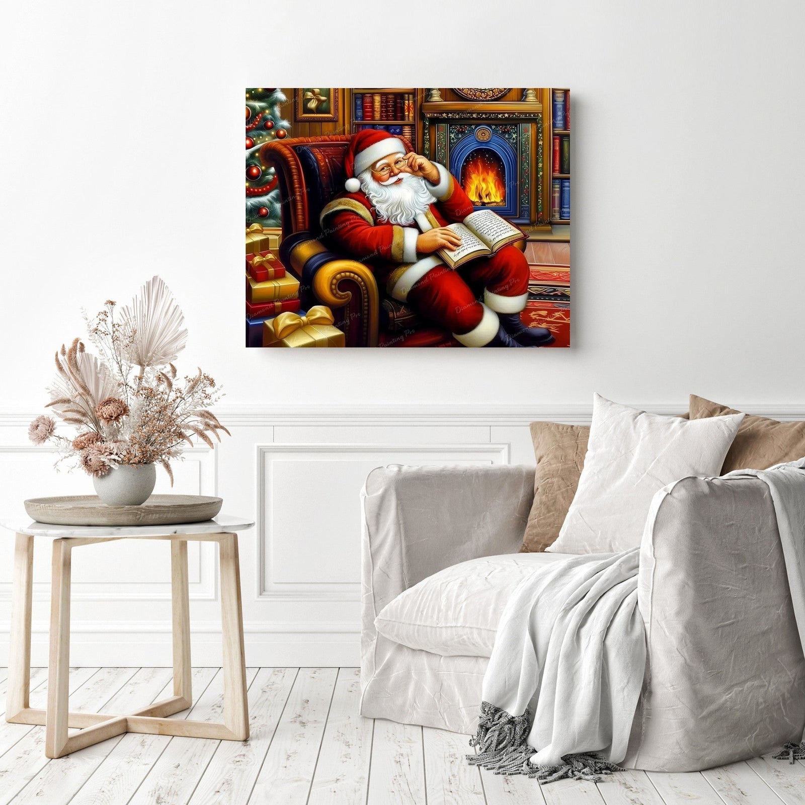 Santa's Story Time Diamond Painting as Home Decor