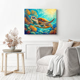 Sea Turtle Voyage Diamond Painting as Home Decor