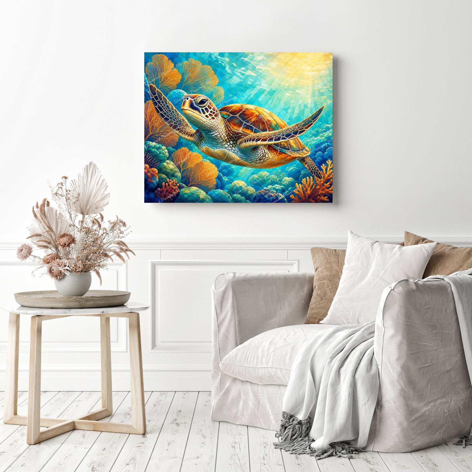Sea Turtle Voyage Diamond Painting as Home Decor