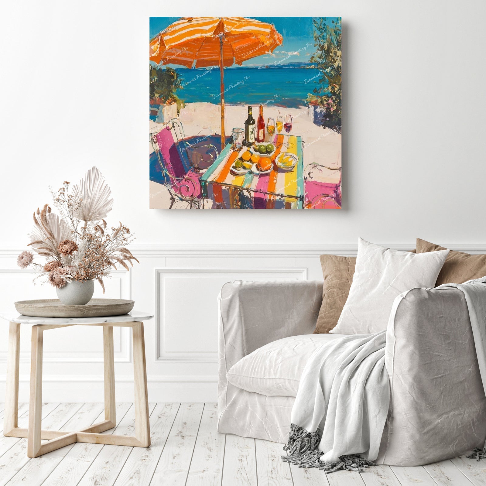 Seaside Spritz & Stripes Diamond Painting as Home Decor