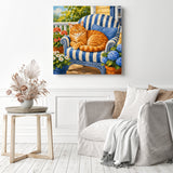 Sleepy Orange Cat Diamond Painting as Home Decor
