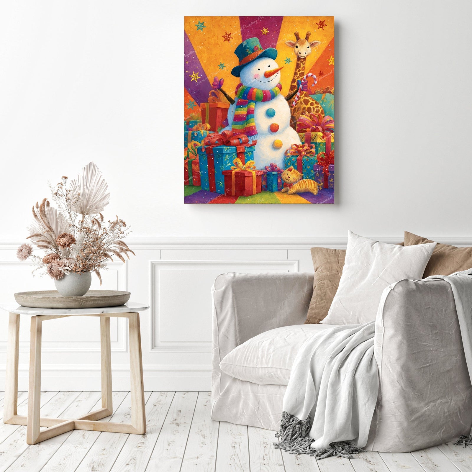 Snowman Fiesta Diamond Painting as Home Decor