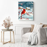 Snowy Winter Cardinal Diamond Painting as Home Decor