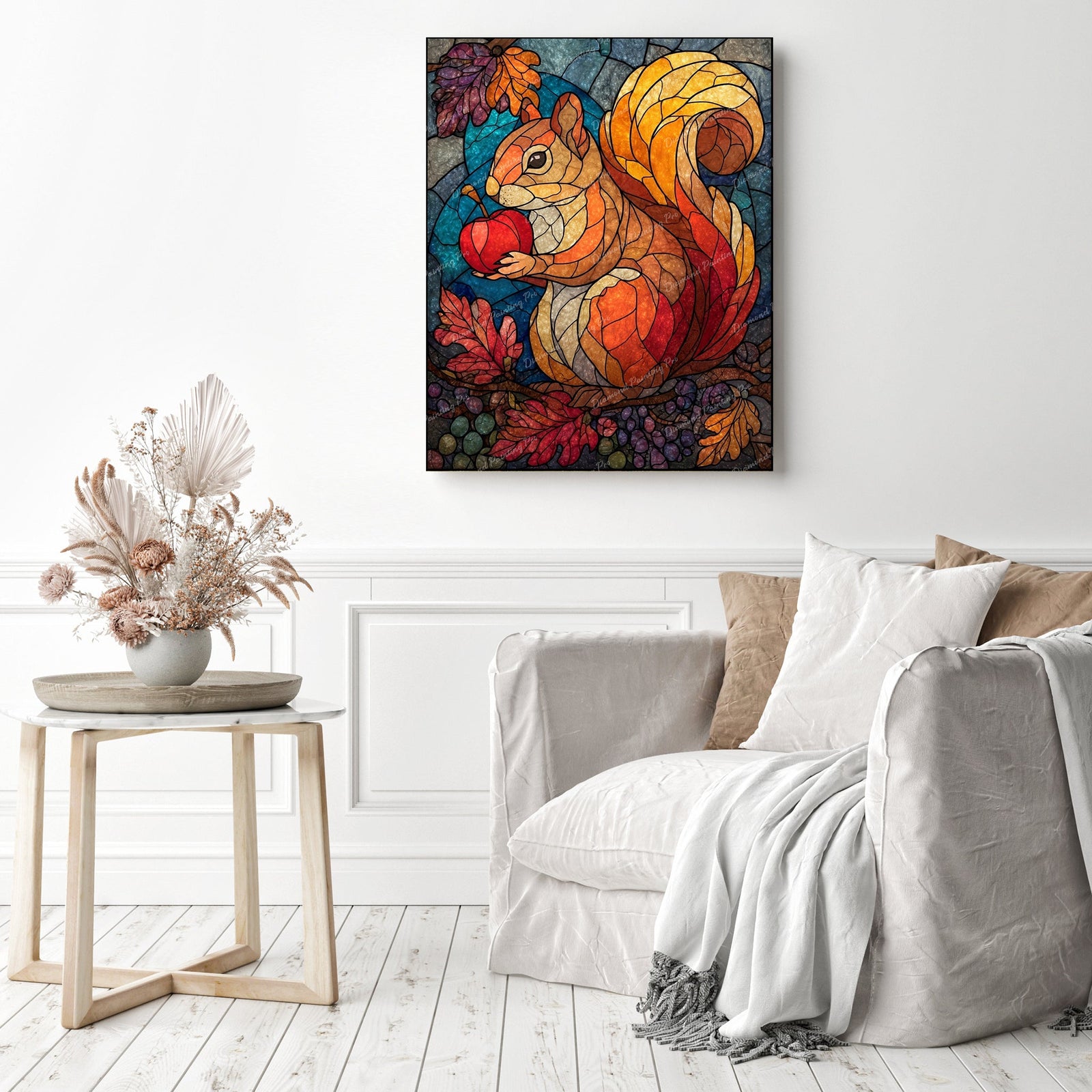 Stained Glass Possum Diamond Painting as Home Decor