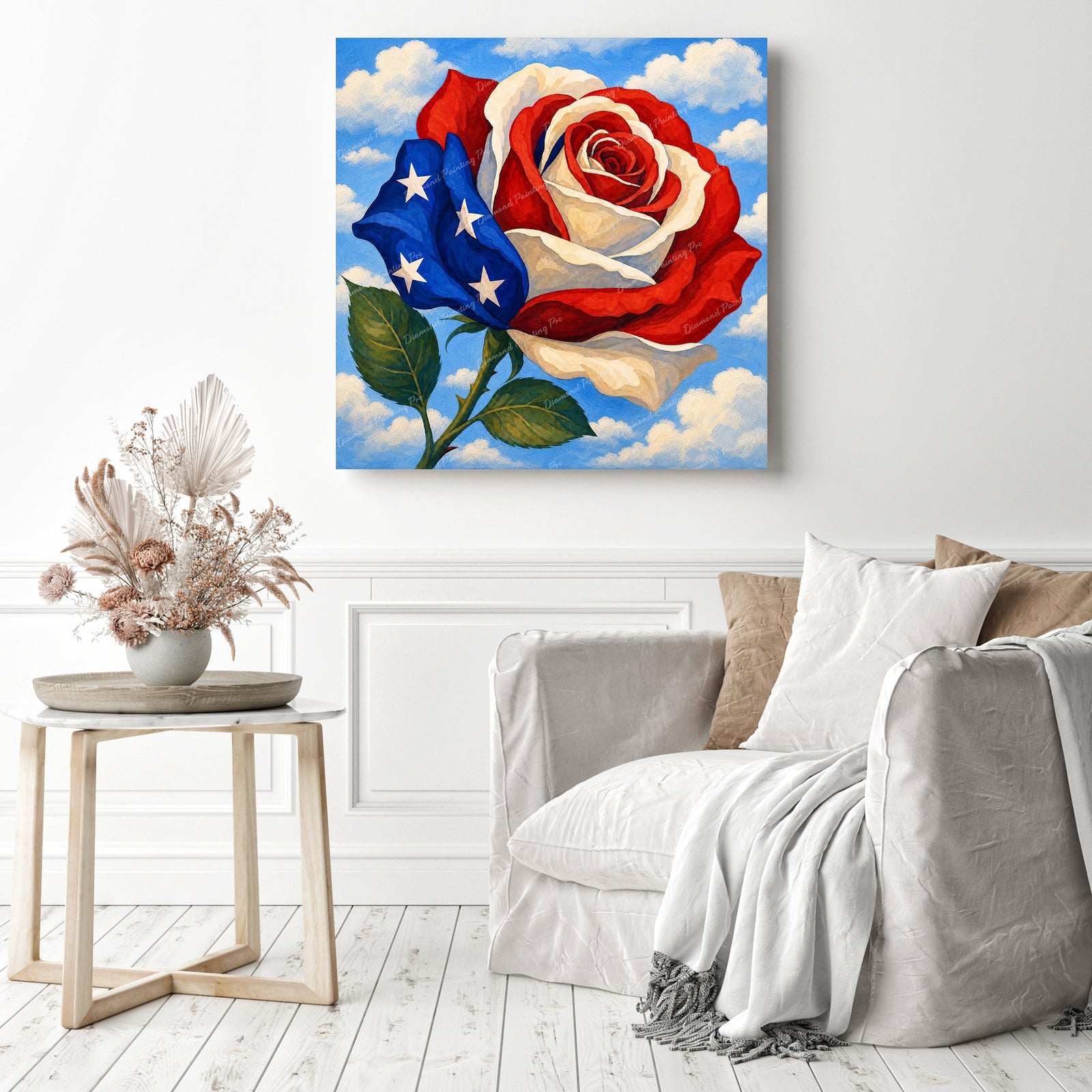 Star-Spangled Blossom Diamond Painting as Home Decor