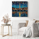 Starry Paris Skyline Diamond Painting as Home Decor