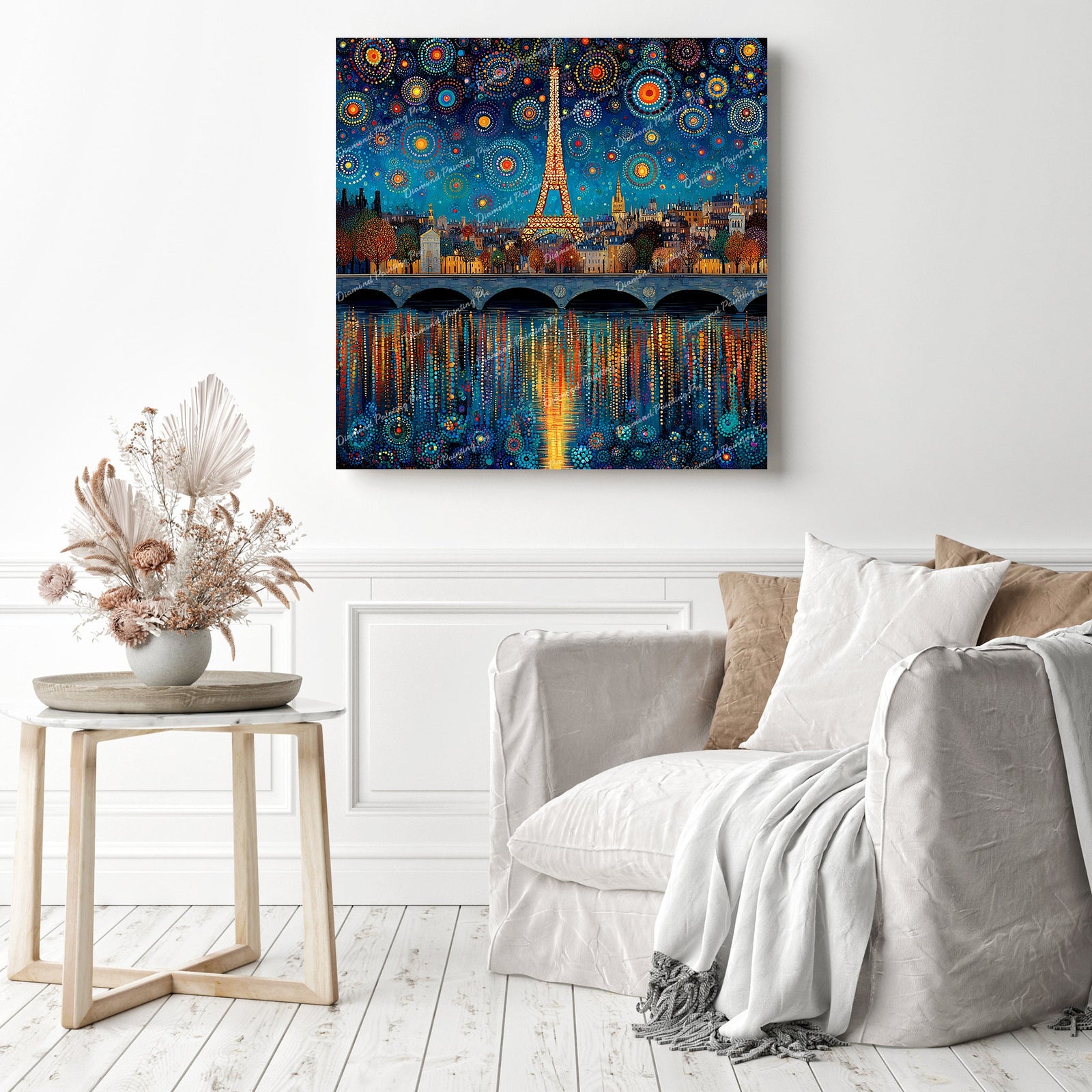 Starry Paris Skyline Diamond Painting as Home Decor