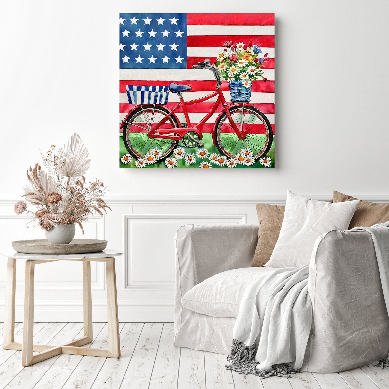 Stars and Stripes Ride | Diamond Painting Displayed as Home Decor