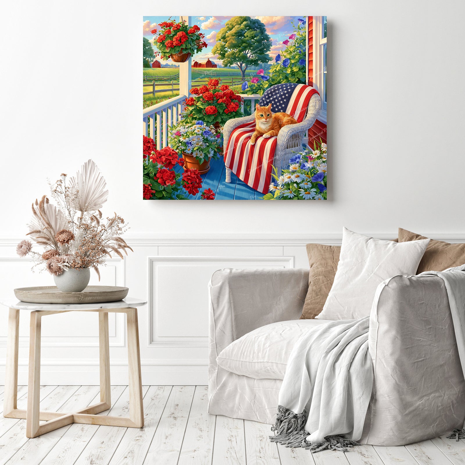 Stripes and Whiskers Diamond Painting as Home Decor