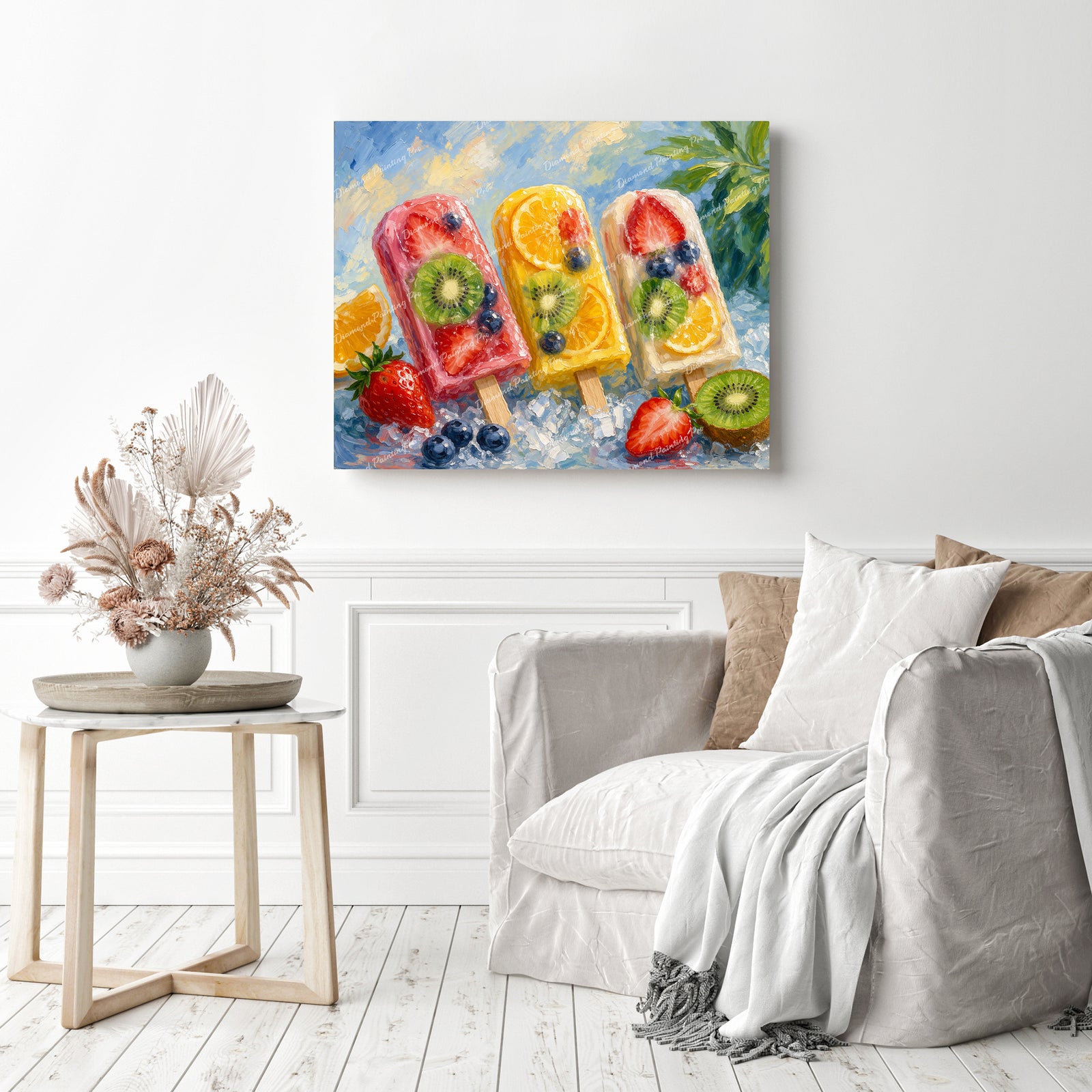 Summer Fruit Popsicles Diamond Painting as Home Decor