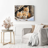 Trio of Winter Foxes Diamond Painting as Home Decor