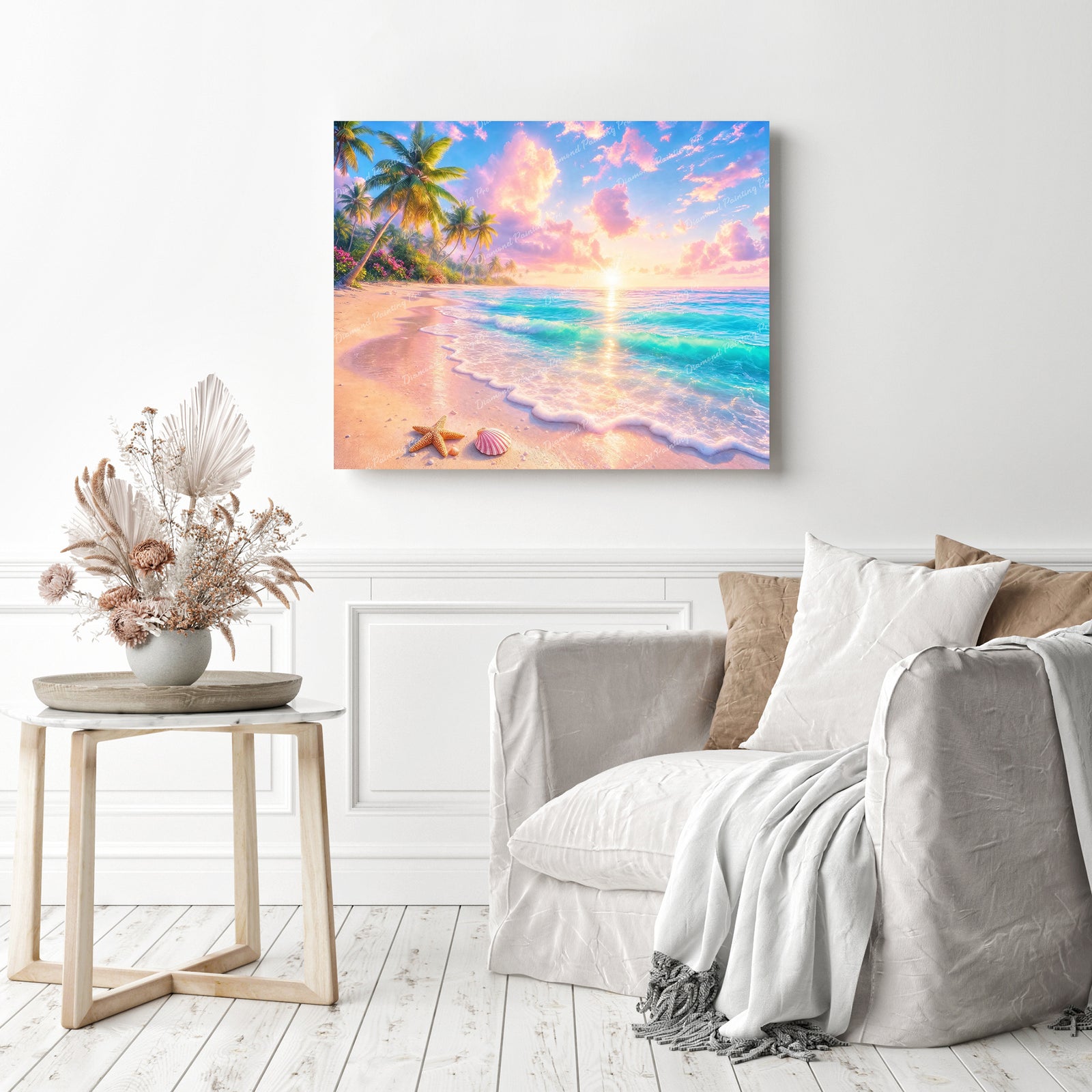 Tropical Beach Sunset Diamond Painting as Home Decor