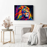 Vibrant Rainbow Lion Diamond Painting as Home Decor