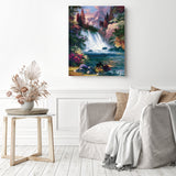 Waterfalls | Diamond Painting Displayed as Home Decor