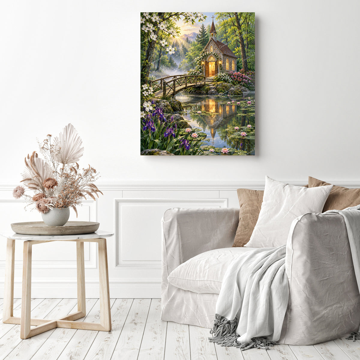 Waterlily Chapel Diamond Painting as Home Decor