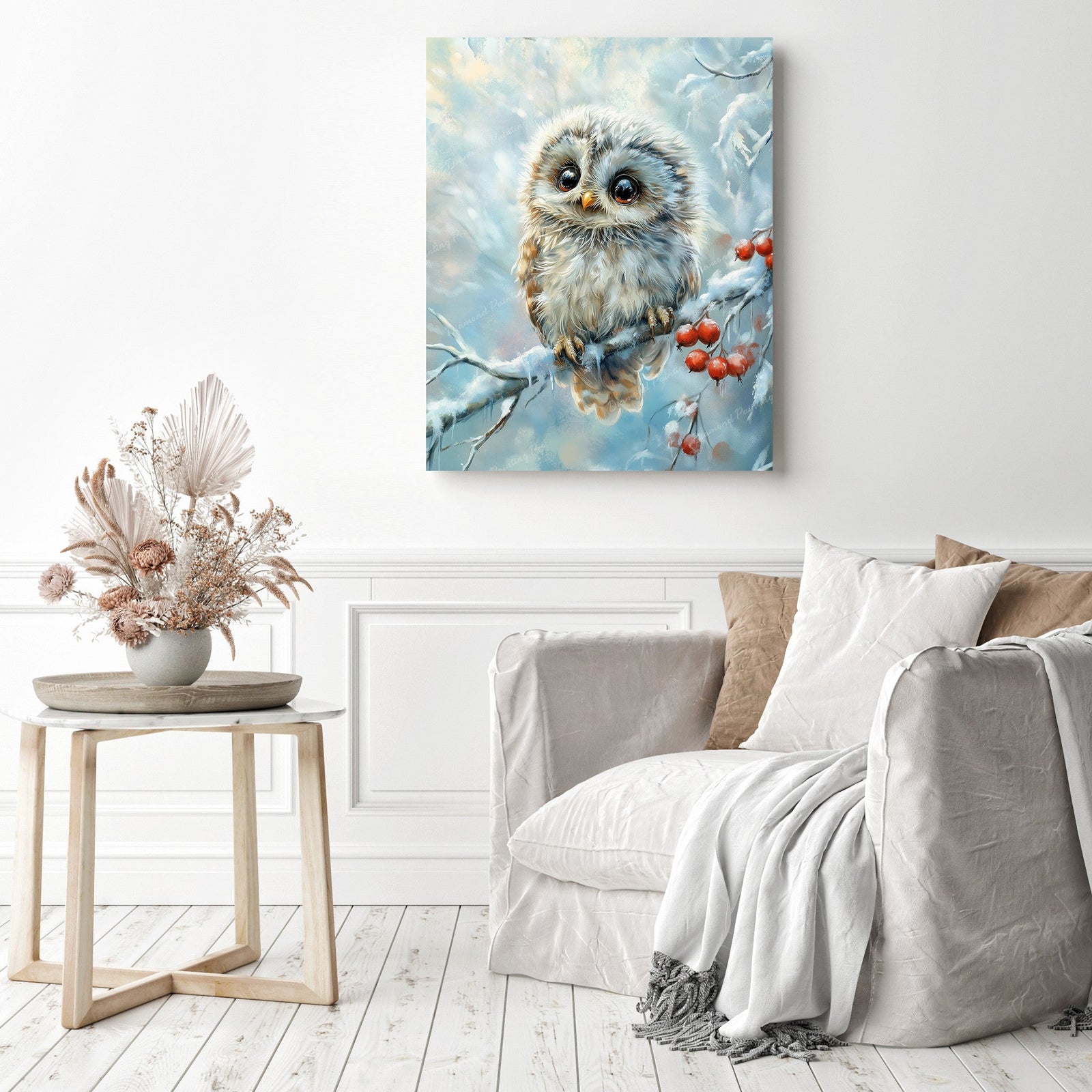 Winter Owl Diamond Painting as Home Decor