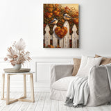 Wooden Fence Chickadees Diamond Painting as Home Decor
