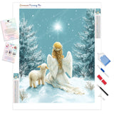 Angelic Christmas Diamond Painting Kit - Full Drill / Square or Round Diamonds with AB Drills Option