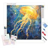 Golden Jellyfish | Diamond Painting Kit - Full Drill - Square or Round Diamonds with AB Drills Option