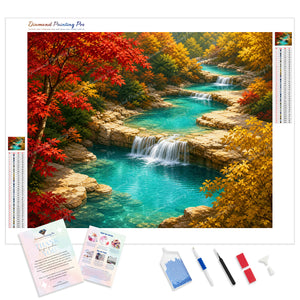 Autumn Forest Stream | Diamond Painting