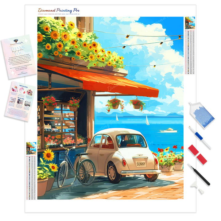 Beachside Cafe and Buggy | Diamond Painting