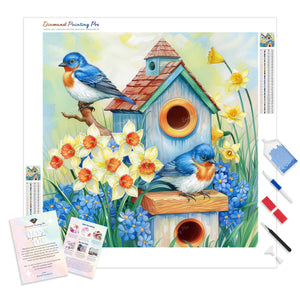 Floral Birdhouse | Diamond Painting