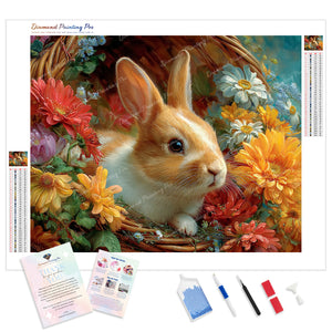 Bunny and Flower Basket | Diamond Painting
