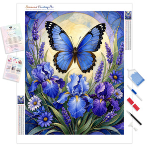 Butterfly and Irises | Diamond Painting