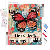 Butterfly Inspiration Diamond Painting Kit - Full Drill / Square or Round Diamonds with AB Drills Option