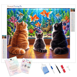 Cats by the Aquarium | Diamond Painting