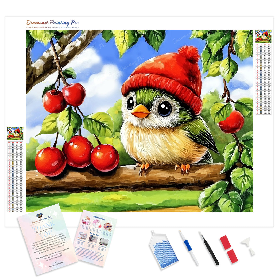 Chibi and Red Beanie | Diamond Painting Kit - Full Drill - Square or Round Diamonds with AB Drills Option