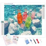 Chilled Summer Drinks Diamond Painting Kit - Full Drill / Square or Round Diamonds with AB Drills Option