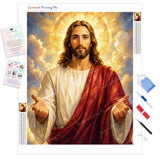 Christ with Open Arms Diamond Painting Kit - Full Drill / Square or Round Diamonds with AB Drills Option