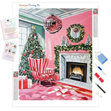 Christmas Disco Diamond Painting Kit - Full Drill / Square or Round Diamonds with AB Drills Option