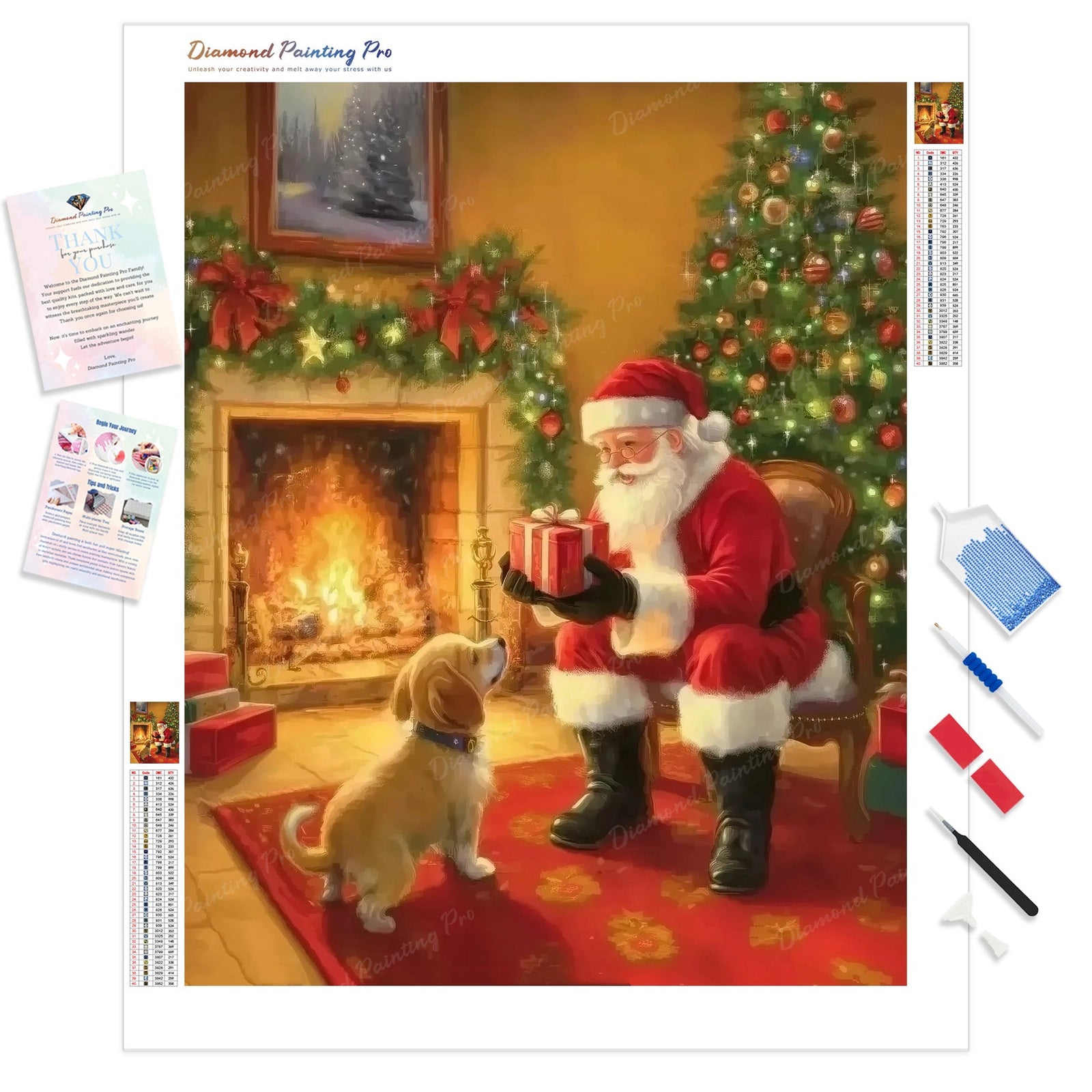 Christmas Surprise Diamond Painting Kit - Full Drill / Square or Round Diamonds with AB Drills Option