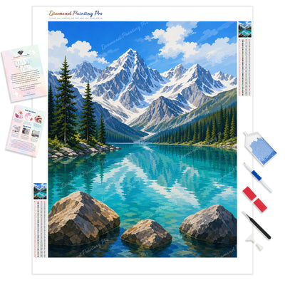 Clear Alpine Mirror Diamond Painting Kit - Full Drill / Square or Round Diamonds with AB Drills Option