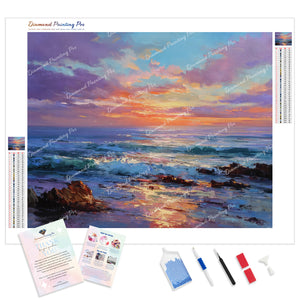 Coastal Beach Sunset | Diamond Painting