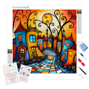 Colorful Town Houses | Diamond Painting