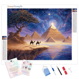 Cosmic Pyramids Diamond Painting Kit - Full Drill / Square or Round Diamonds with AB Drills Option