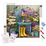 Courtyard Corner Diamond Painting Kit - Full Drill / Square or Round Diamonds with AB Drills Option