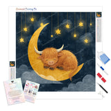 Cozy Highland Cow Diamond Painting Kit - Full Drill / Square or Round Diamonds with AB Drills Option