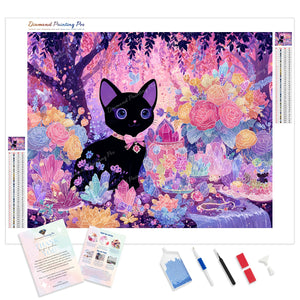 Crystal Garden Kitten | Diamond Painting