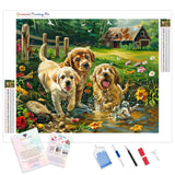 Farmyard Playtime | Diamond Painting Kit - Full Drill - Square or Round Diamonds with AB Drills Option