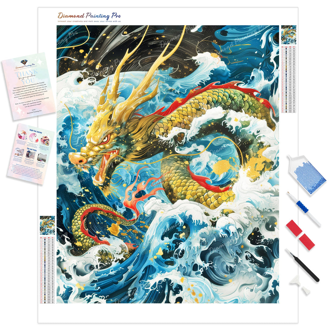 Storming Dragon | Diamond Painting Kit - Full Drill - Square or Round Diamonds with AB Drills Option