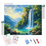 Emerald Cascades Diamond Painting Kit - Full Drill / Square or Round Diamonds with AB Drills Option