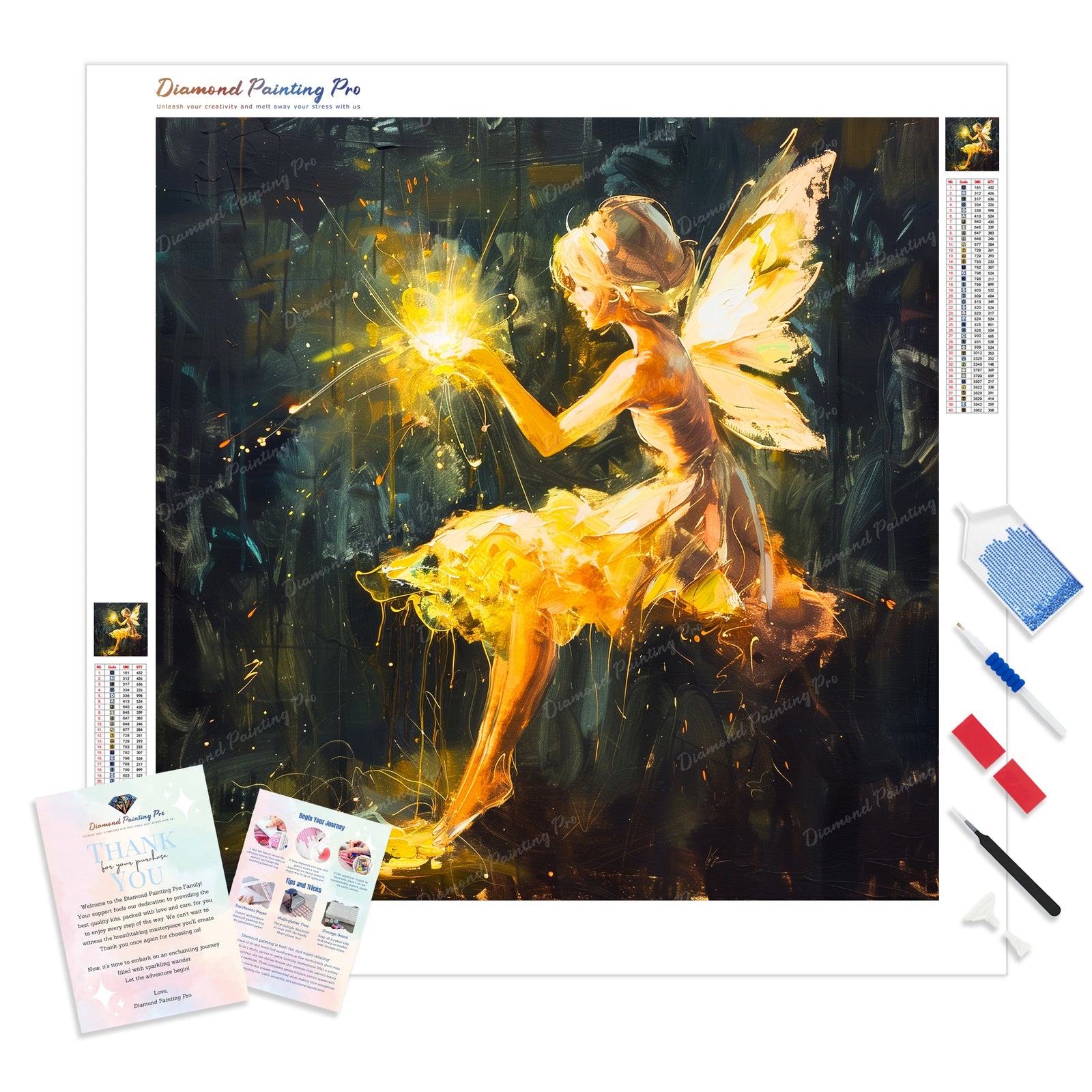 Fairy's Radiant Touch | Diamond Painting Kit - Full Drill - Square or Round Diamonds with AB Drills Option