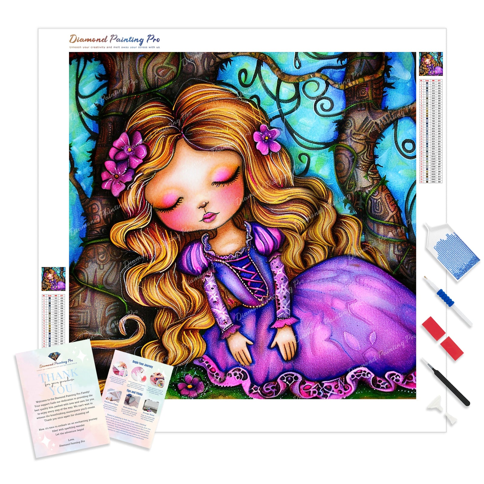 Dreaming Rapunzel | Diamond Painting Kit - Full Drill - Square or Round Diamonds with AB Drills Option