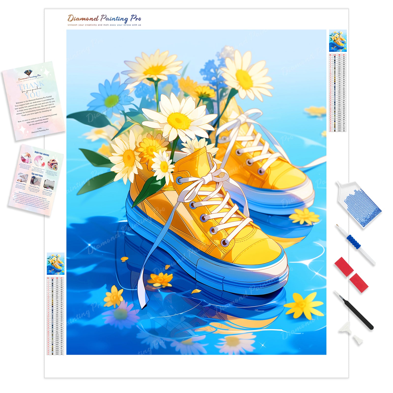 Floral Footsteps | Diamond Painting Kit - Full Drill - Square or Round Diamonds with AB Drills Option