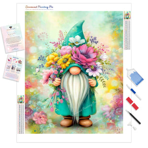 Flower and Garden Gnome | Diamond Painting
